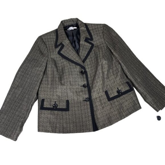 Jones Studio Separates 2 Pc Skirt Jacket Suit Size 16W Metallic Tweed NEW NWT - Picture 3 of 16